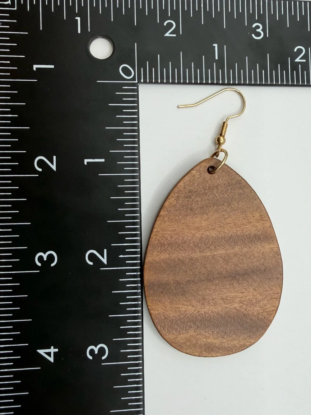 Wood Teardrop Earrings | Lightweight Boho Natural Grain Dangles